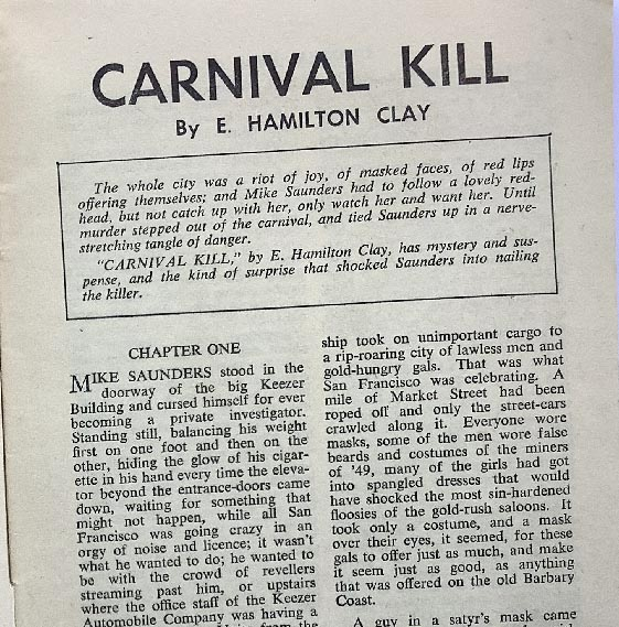 Carnival Kill Pulp Fiction booklet book